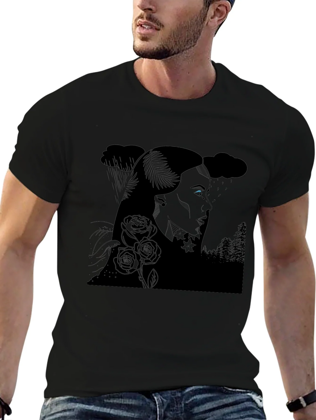 Ethereal Woman Graphic Tee - Black product image 6