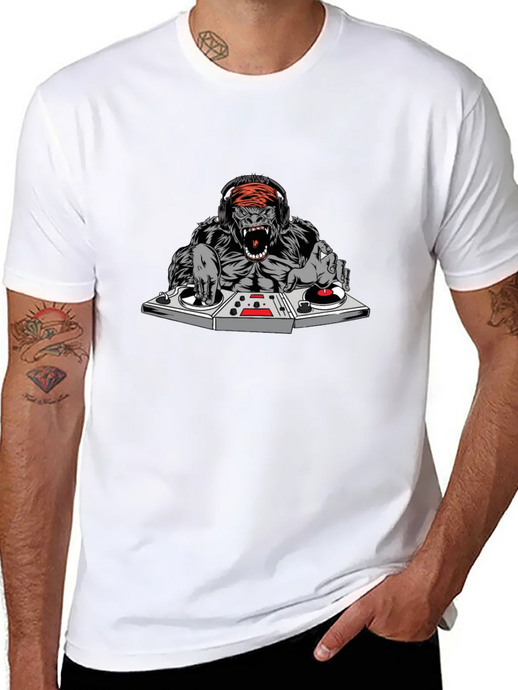 DJ Gorilla Graphic T-Shirt - Black product image 7