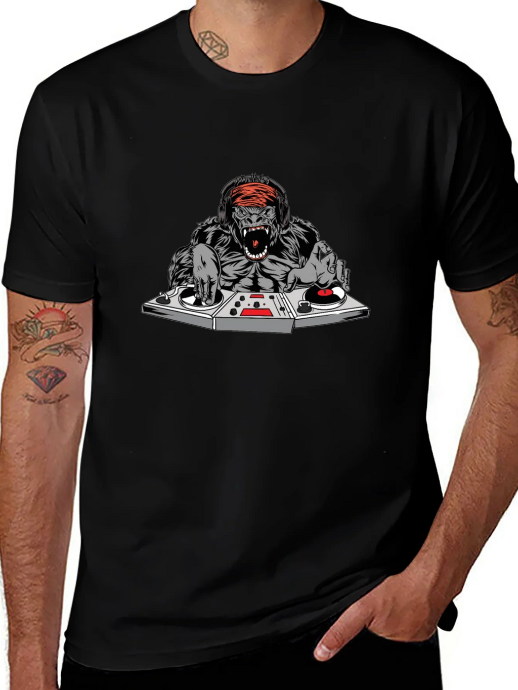 DJ Gorilla Graphic T-Shirt - Black product image 1