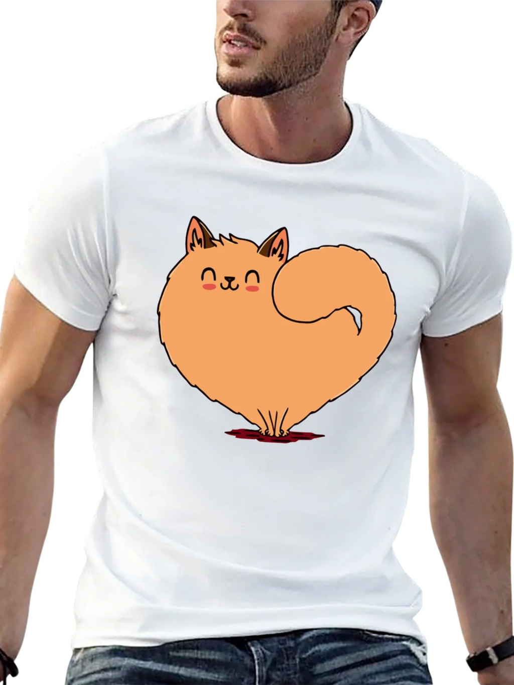 Cute Cat Heart Graphic Tee - Soft Black Cotton Shirt product image 12