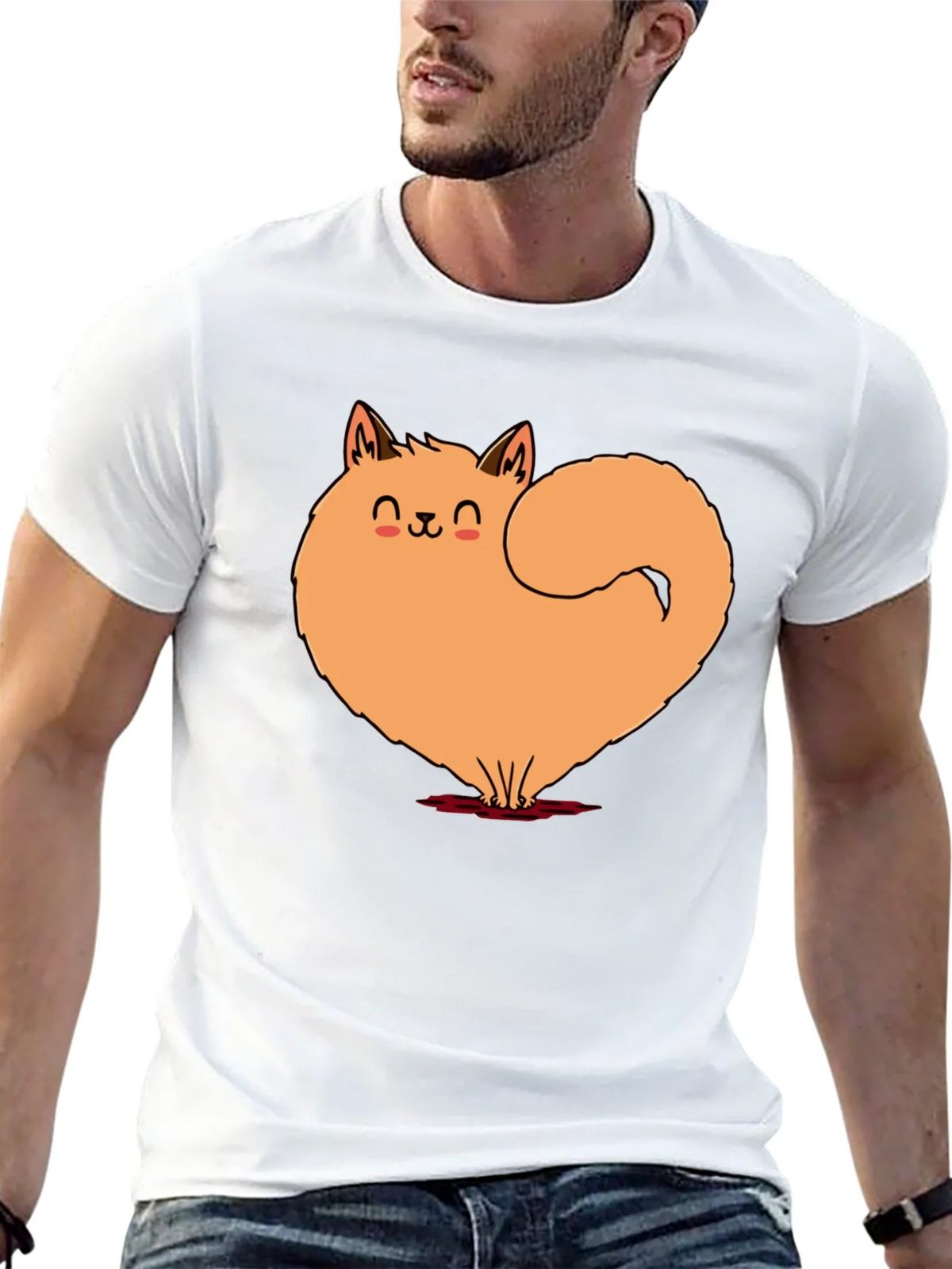 Cute Cat Heart Graphic Tee - Soft Black Cotton Shirt product image 12