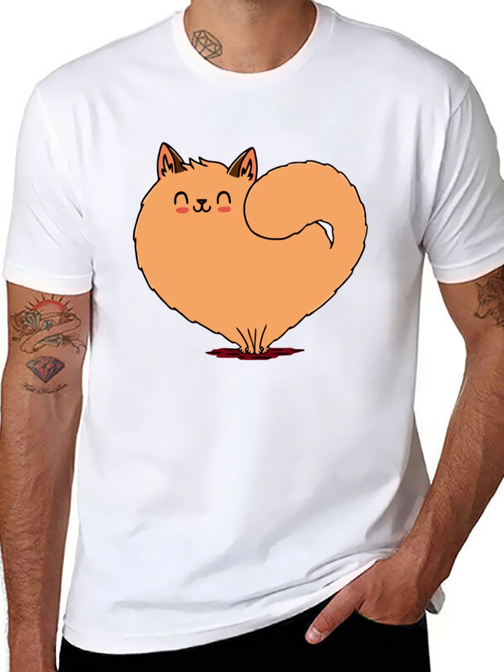Cute Cat Heart Graphic Tee - Soft Black Cotton Shirt product image 7