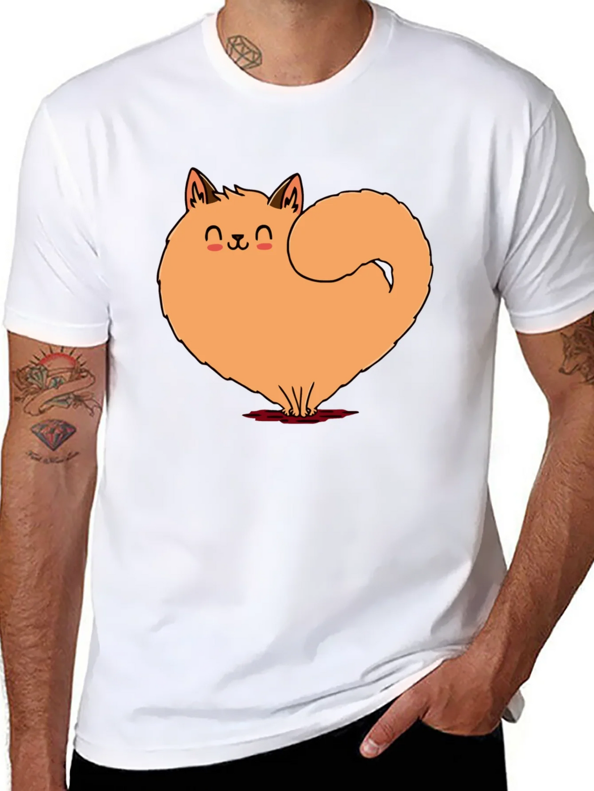 Cute Cat Heart Graphic Tee - Soft Black Cotton Shirt product image 7