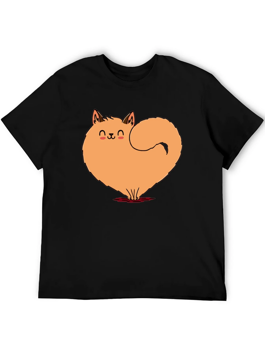 Cute Cat Heart Graphic Tee - Soft Black Cotton Shirt product image 5