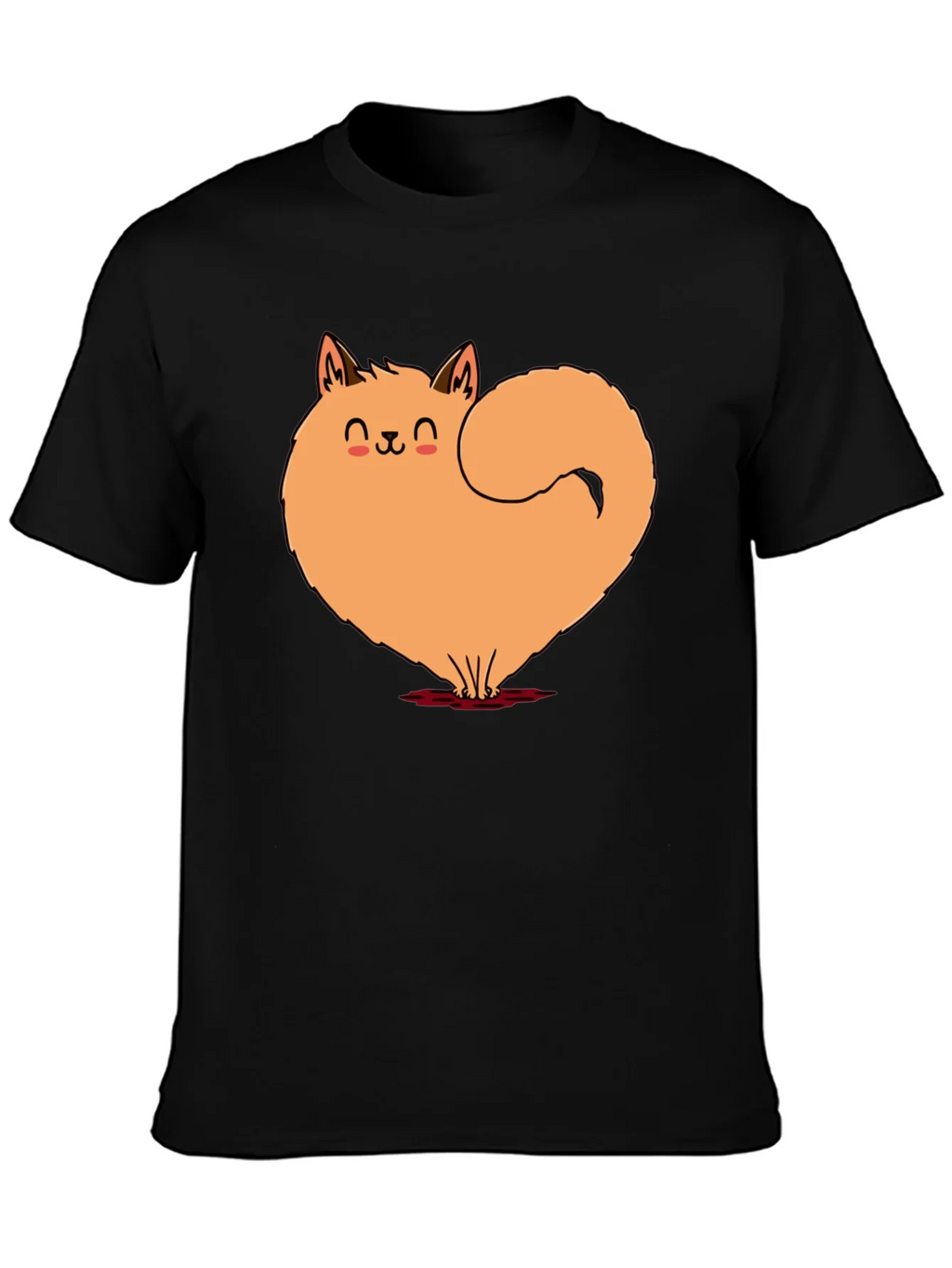 Cute Cat Heart Graphic Tee - Soft Black Cotton Shirt product image 3
