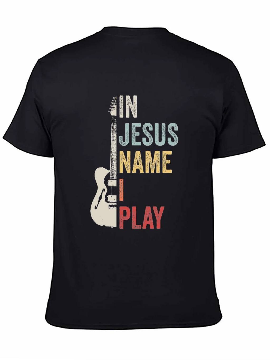 In Jesus Name I Play Guitar T-Shirt product image 4
