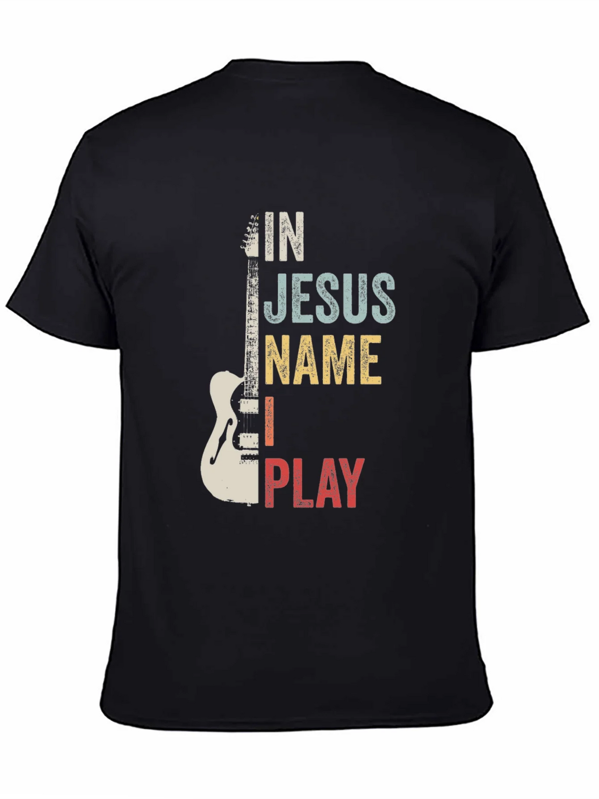 In Jesus Name I Play Guitar T-Shirt product image 4