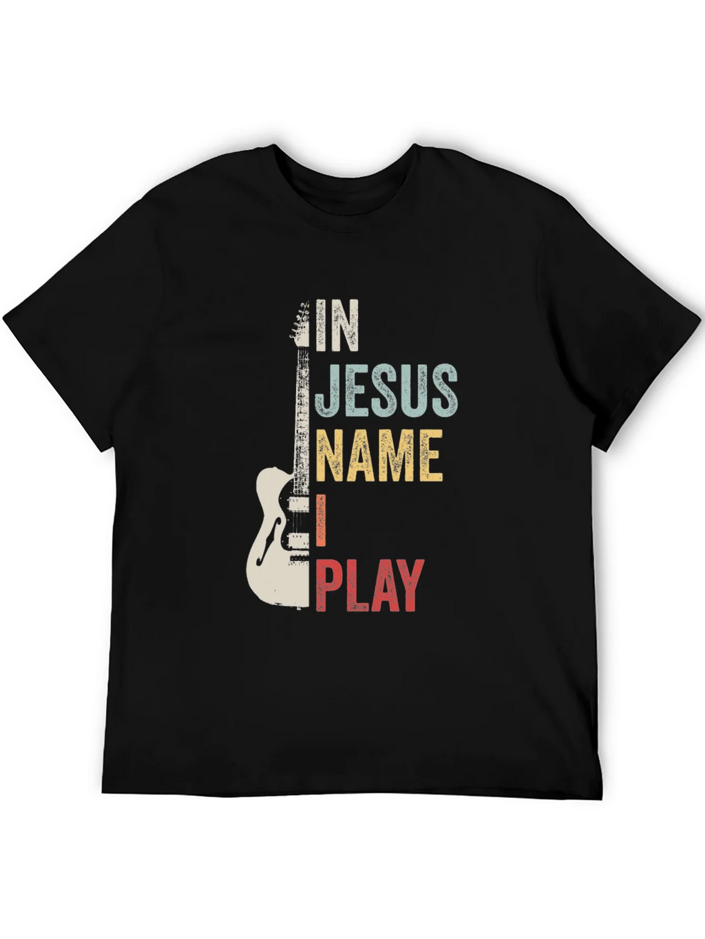 In Jesus Name I Play Guitar T-Shirt product image 5