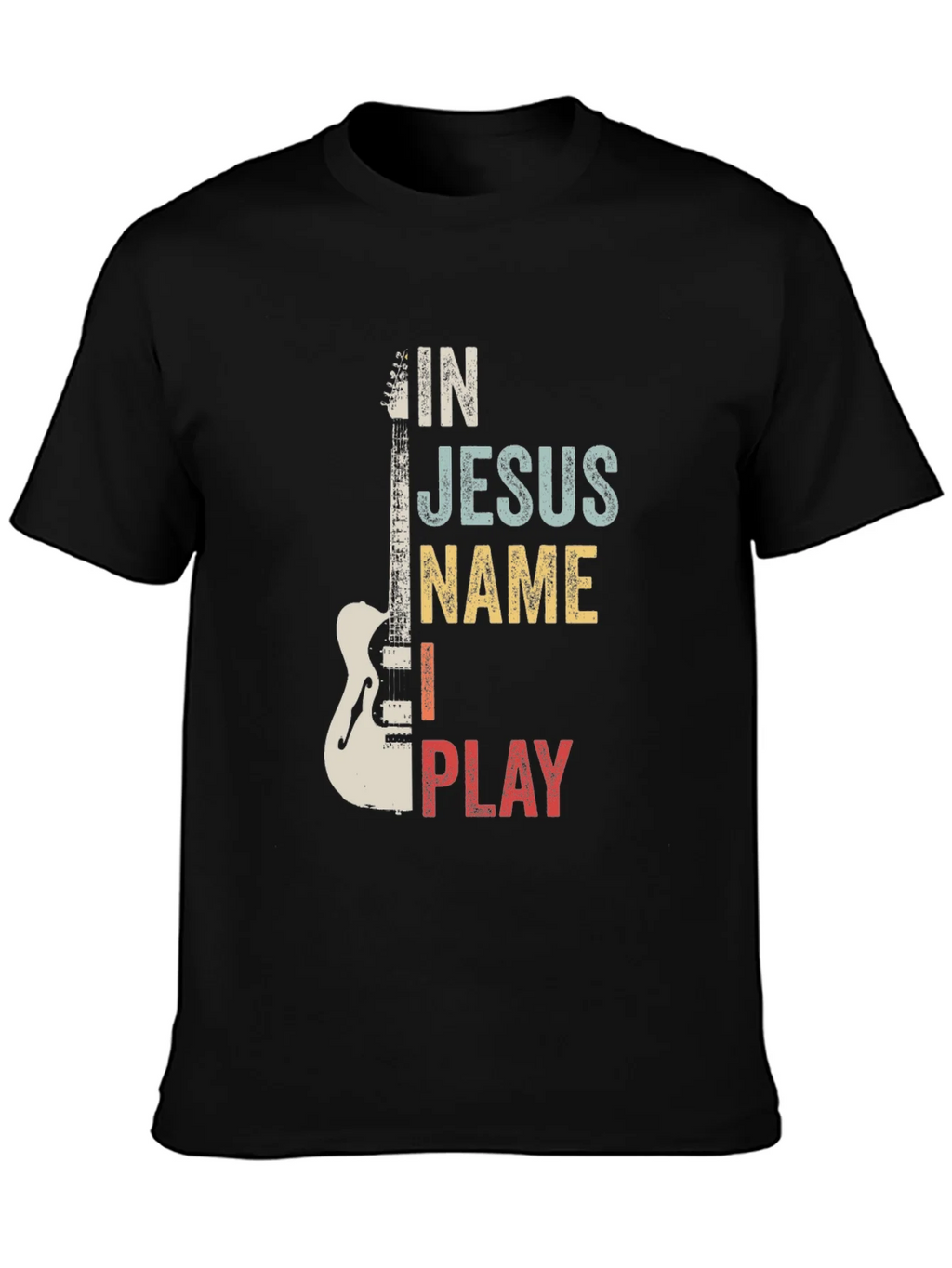 In Jesus Name I Play Guitar T-Shirt product image 3
