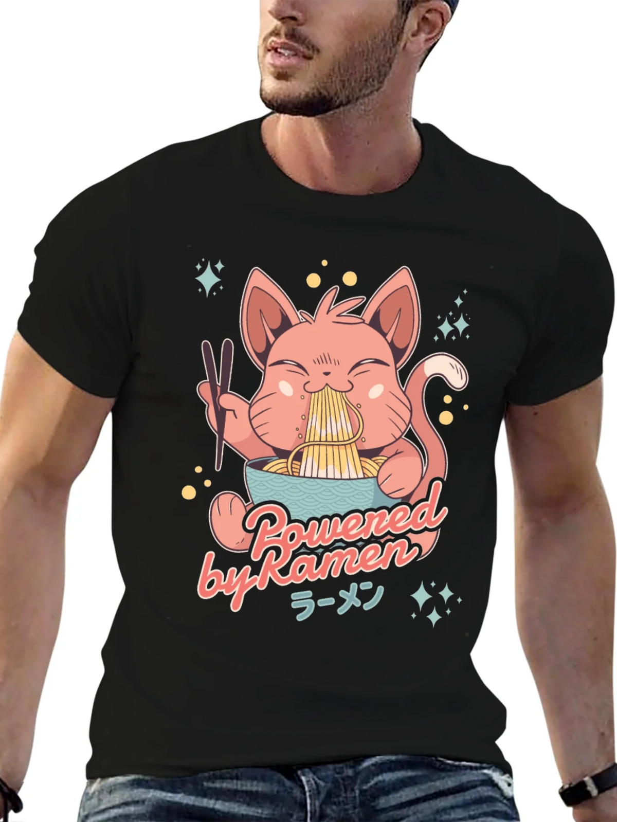 Ramen Cat Graphic T-Shirt product image 6
