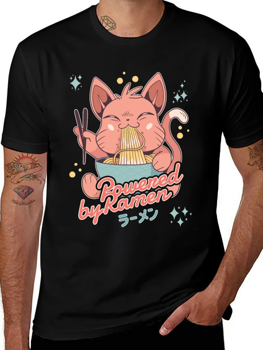 Ramen Cat Graphic T-Shirt product image 1