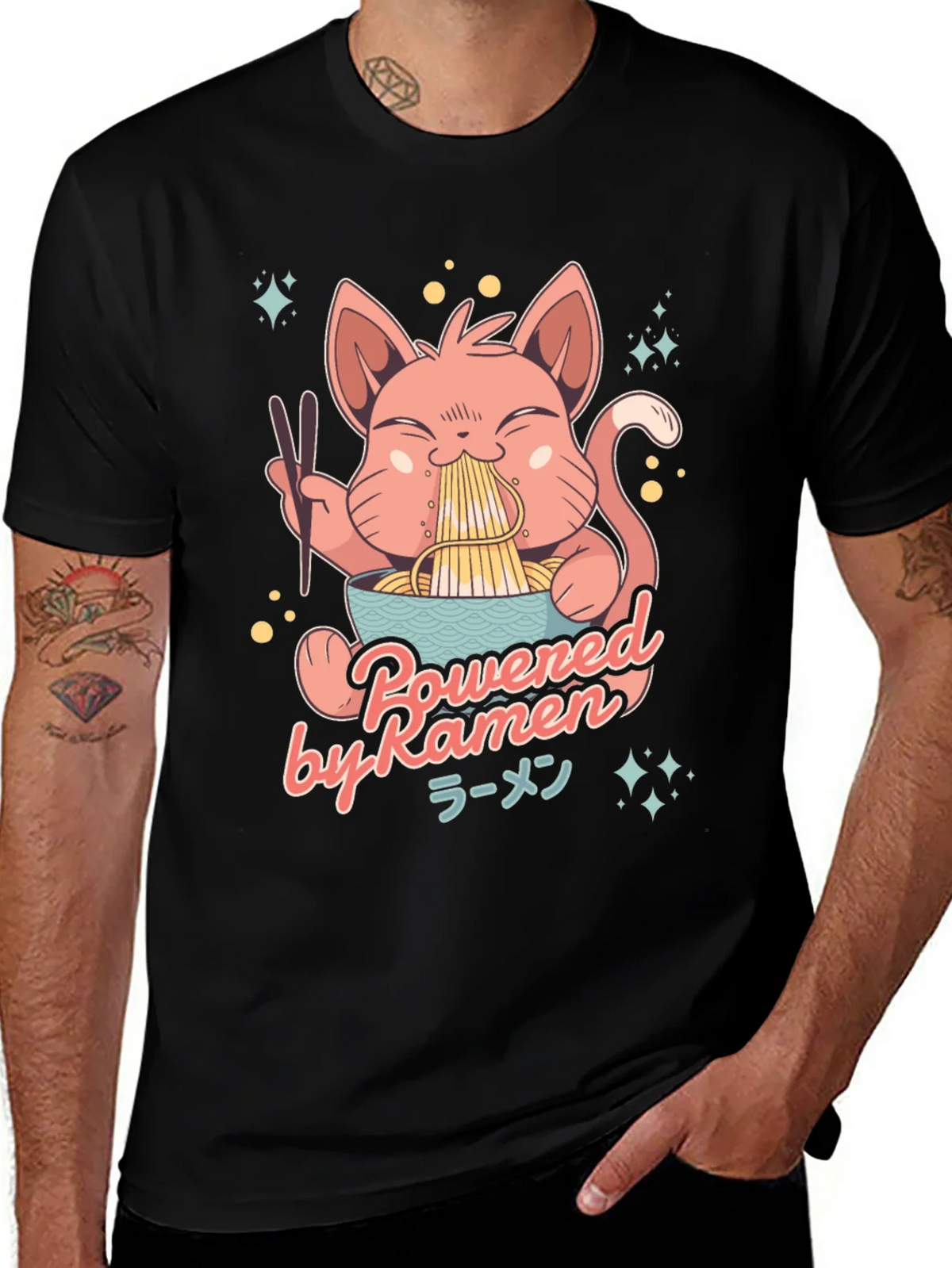 Ramen Cat Graphic T-Shirt product image 1