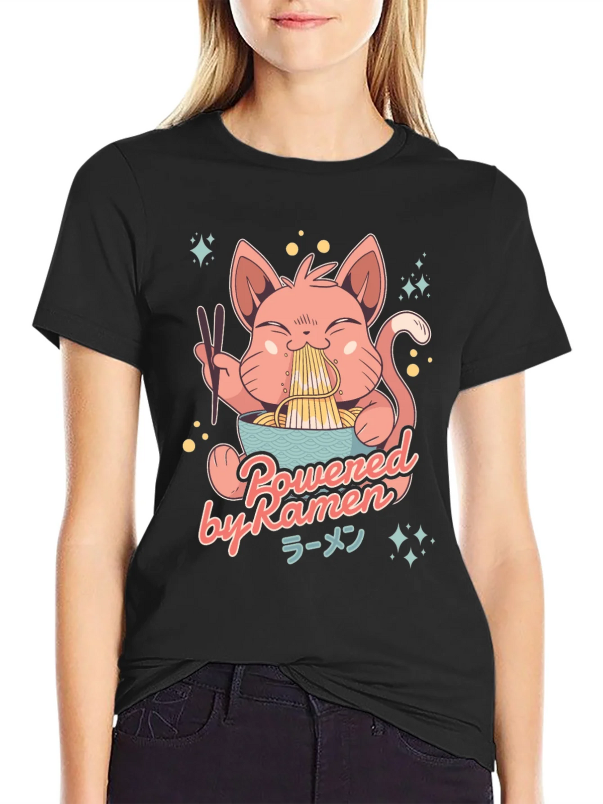 Ramen Cat Graphic T-Shirt product image 2