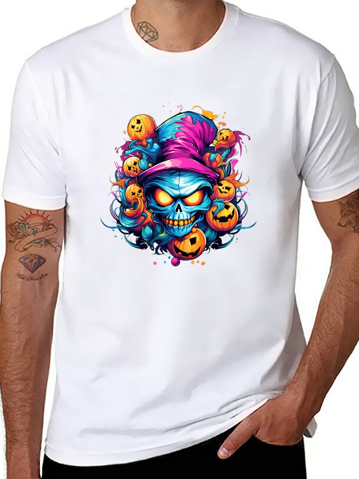 Halloween Skull & Pumpkin T-Shirt