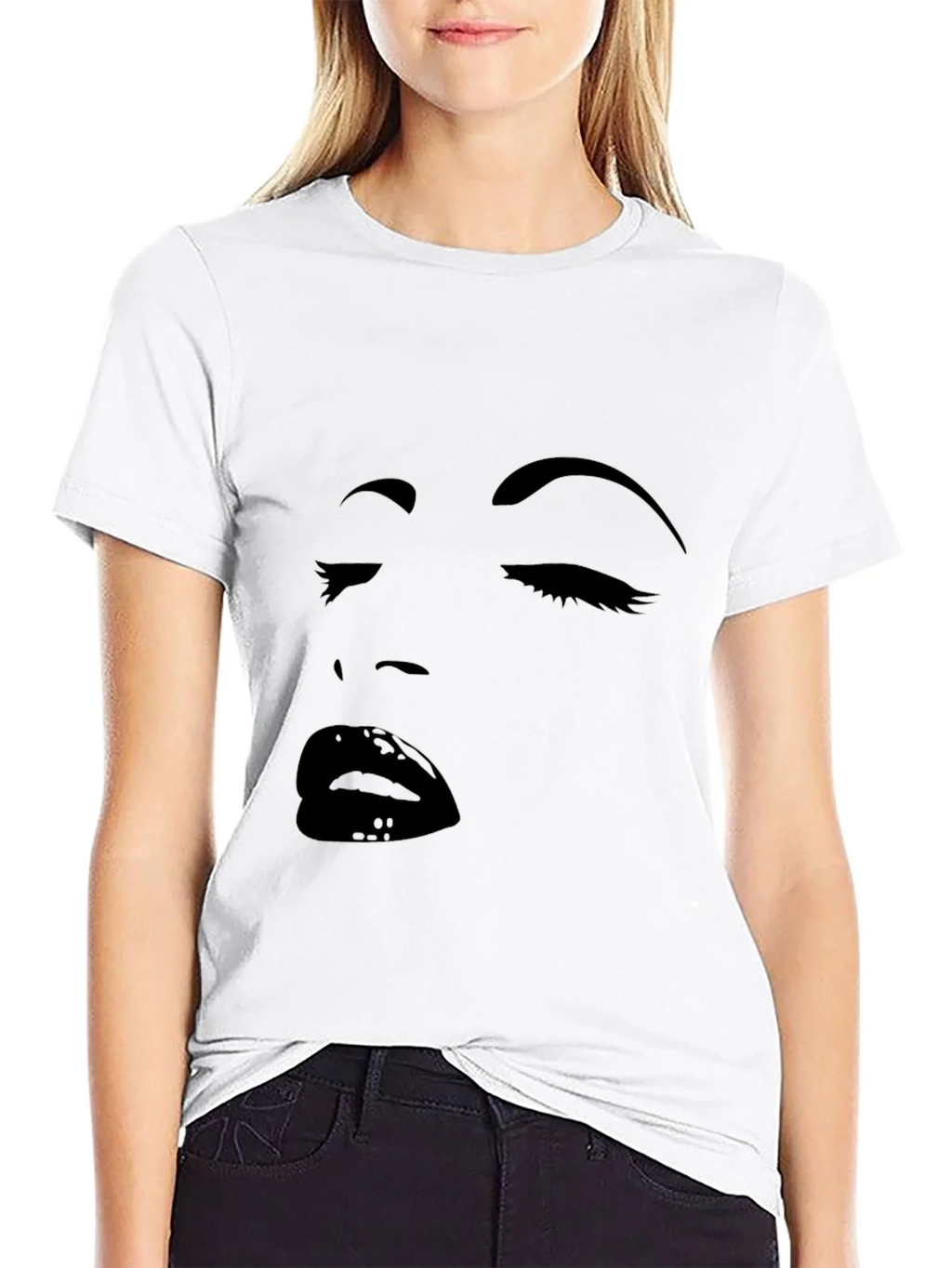 Black Graphic Tee with Face Design product image 8