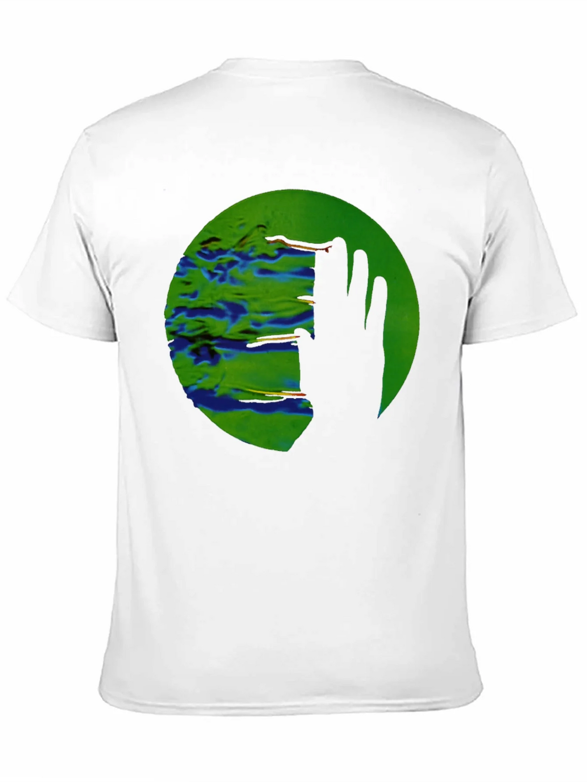 Abstract Green Circle Graphic Print Black T-Shirt product image 10