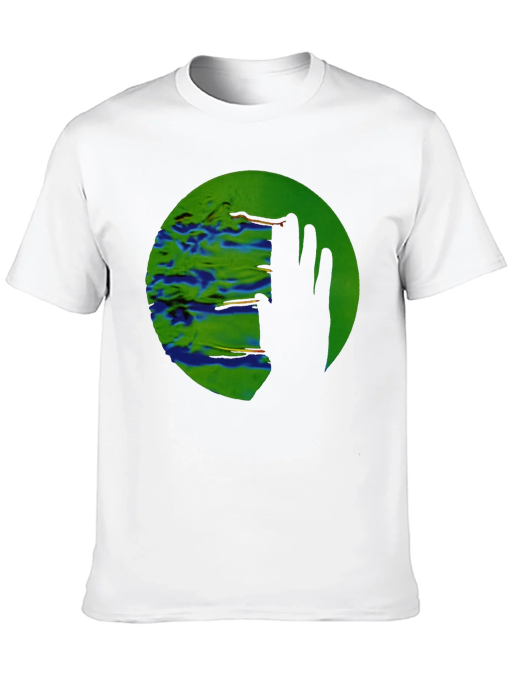 Abstract Green Circle Graphic Print Black T-Shirt product image 9