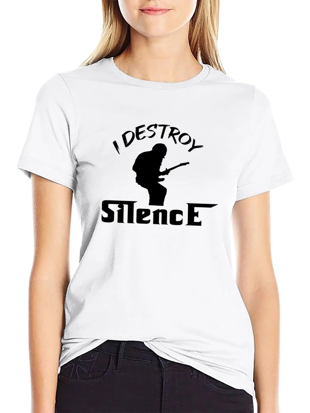 I Destroy Silence Black Graphic Tee product image 6