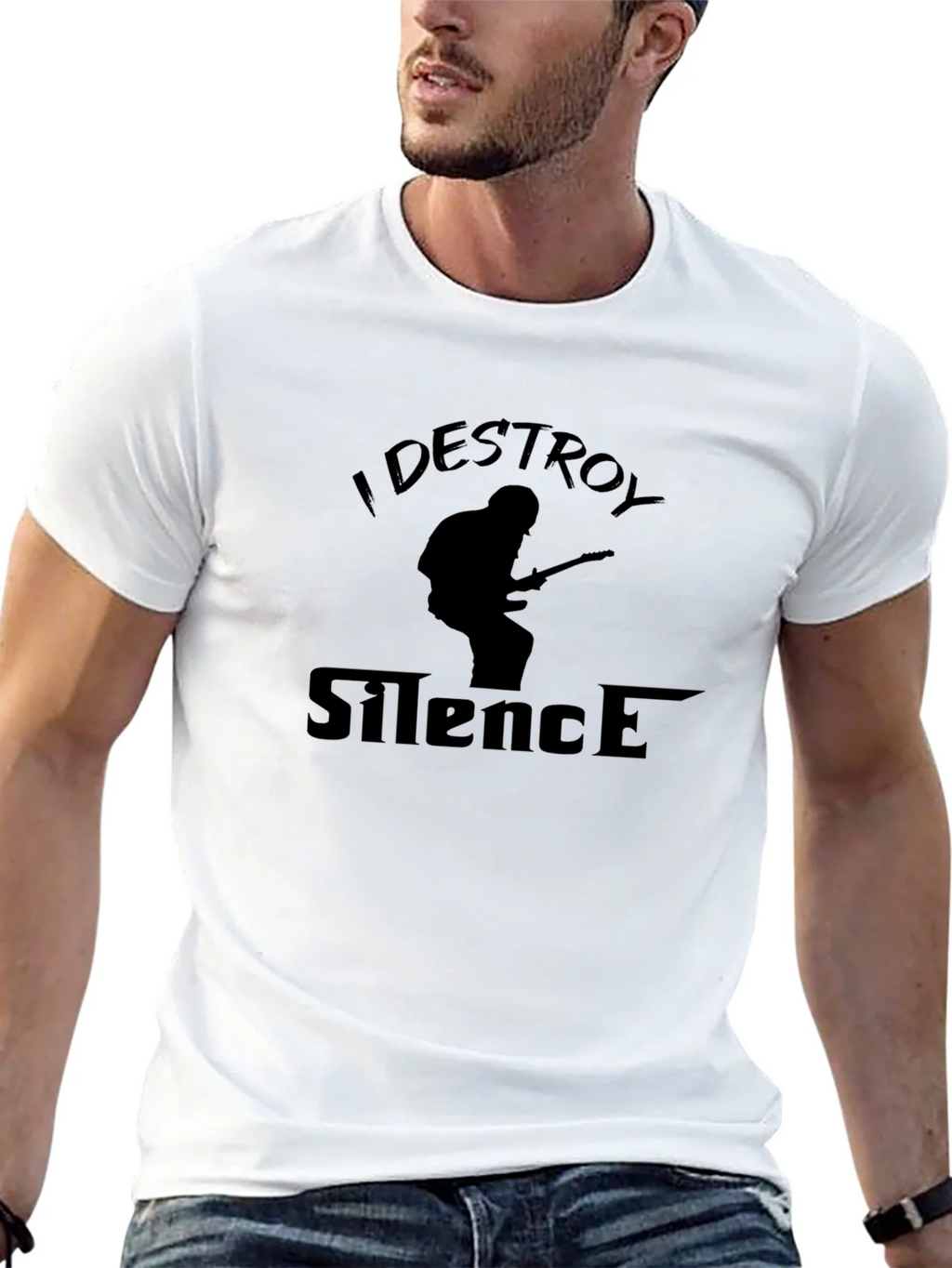 I Destroy Silence Black Graphic Tee product image 9