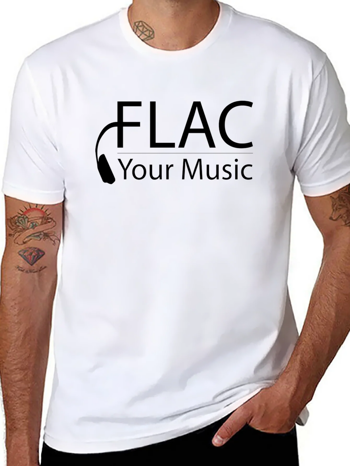 FLAC Your Music Black Tee - High Quality product image 7