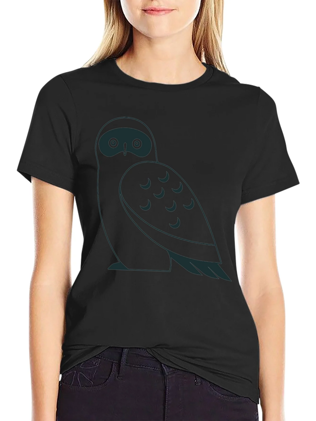 Owl Graphic Black T-Shirt product image 2