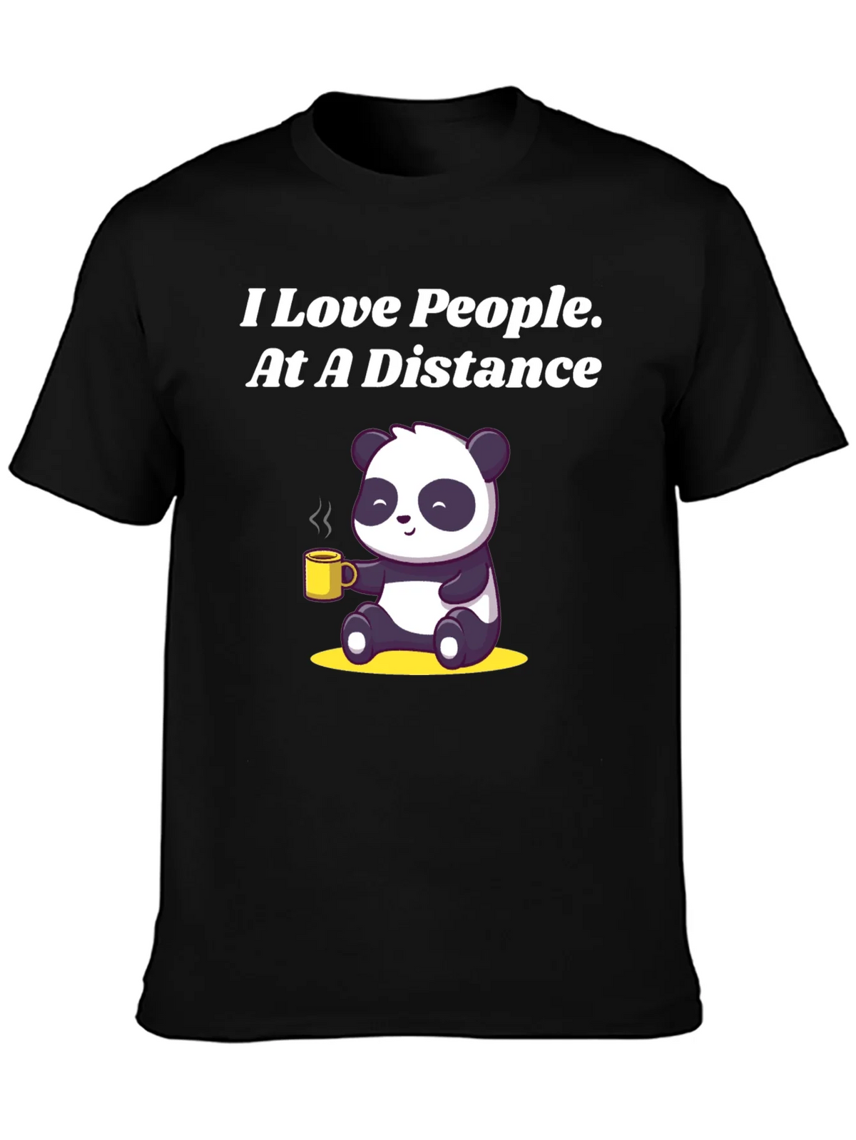 I Love People At A Distance Panda Graphic Tee product image 3