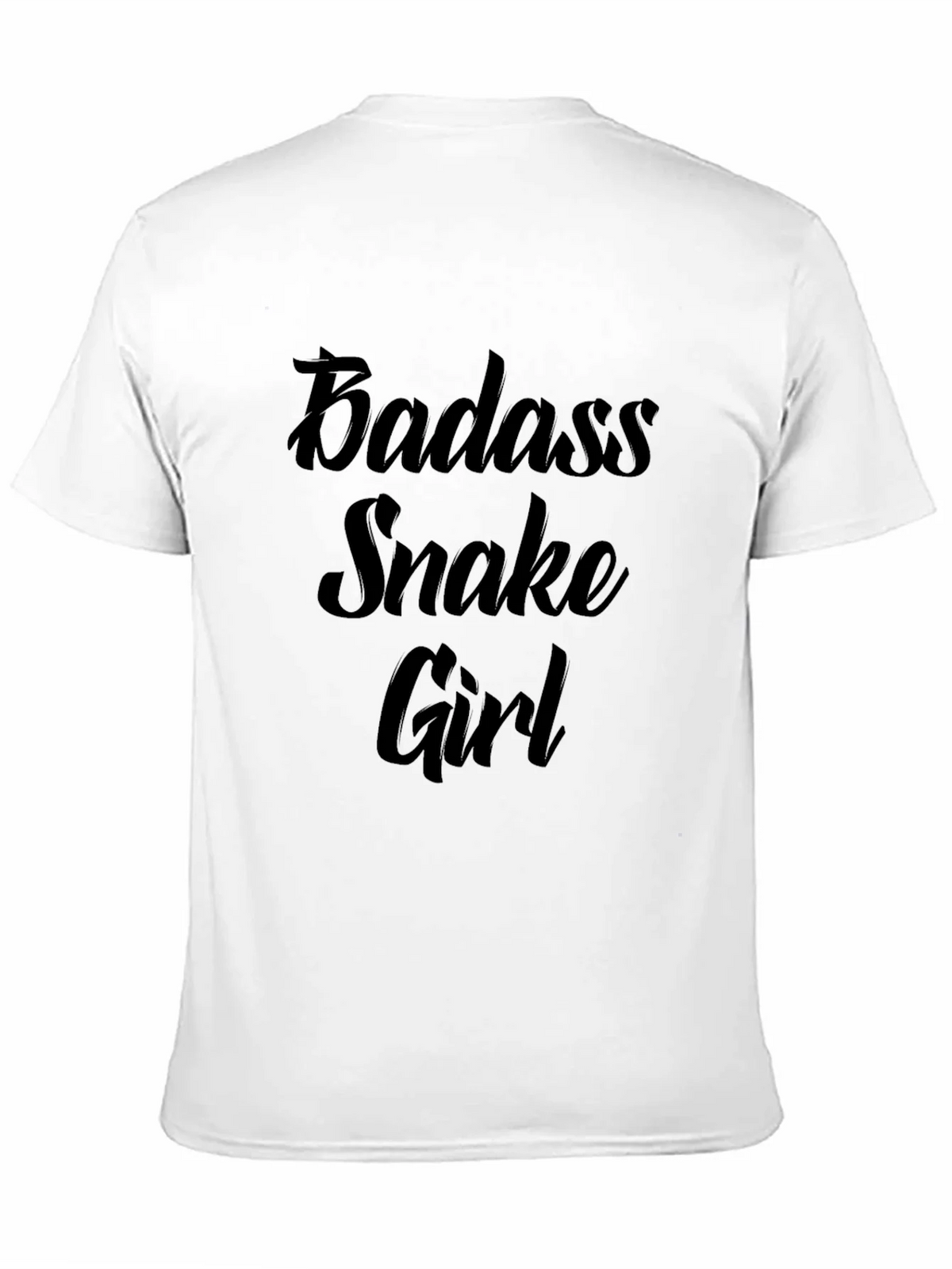 Badass Snake Girl Graphic Print Black T-Shirt product image 10