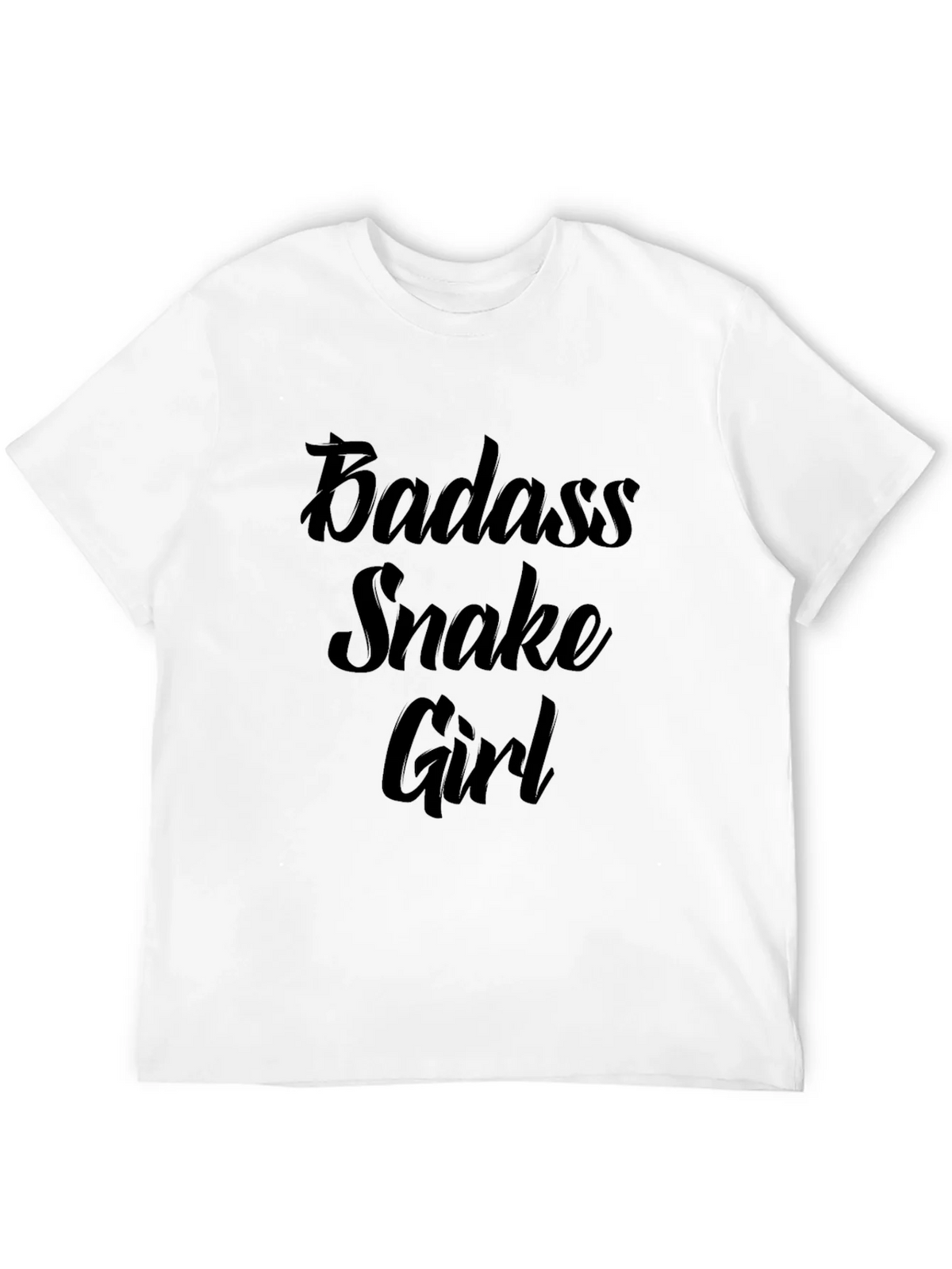 Badass Snake Girl Graphic Print Black T-Shirt product image 11