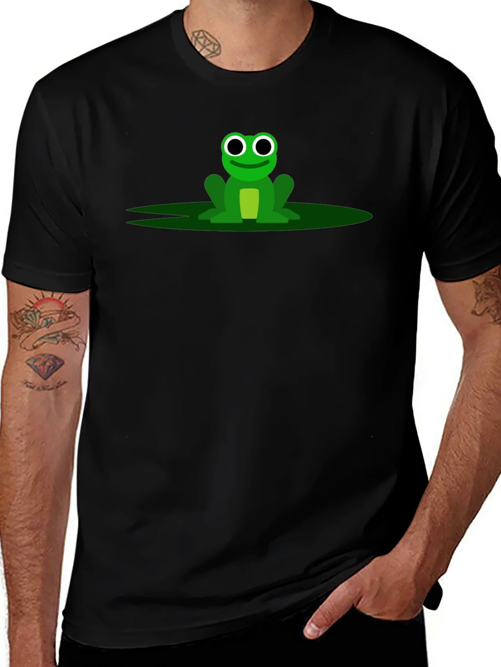Frog Graphic Tee - Black Cotton T-Shirt product image 1