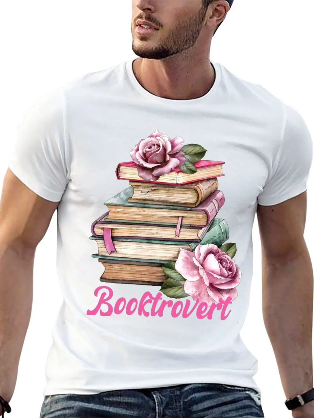 Booktrovert T-Shirt: Floral Book Stack Tee product image 12