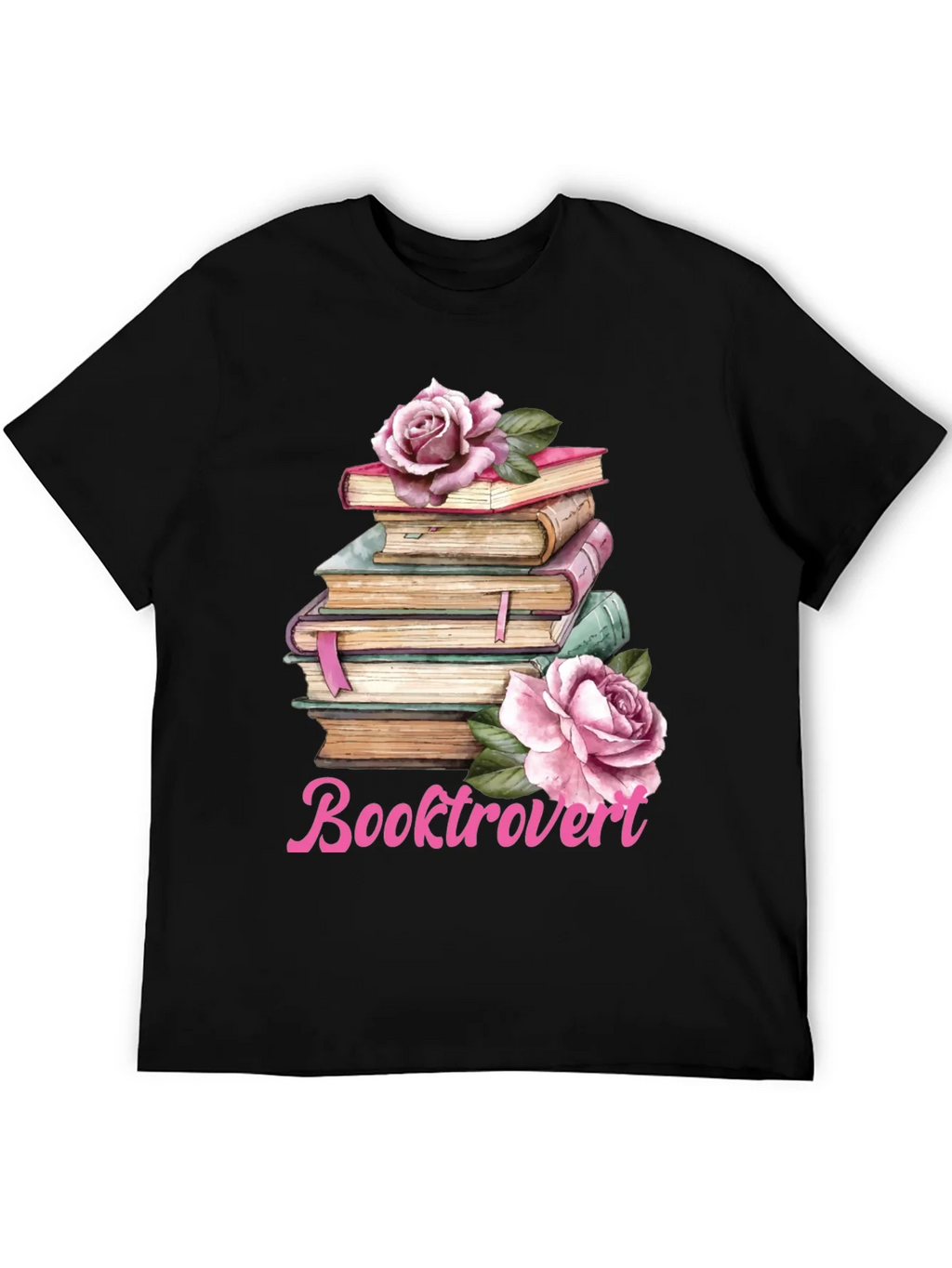 Booktrovert T-Shirt: Floral Book Stack Tee product image 5