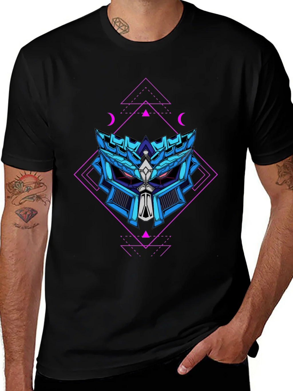 Geometric Robot Head Graphic T-Shirt product image 1