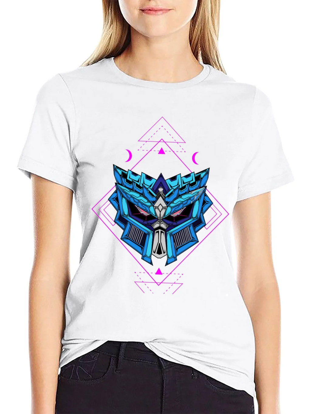 Geometric Robot Head Graphic T-Shirt product image 8