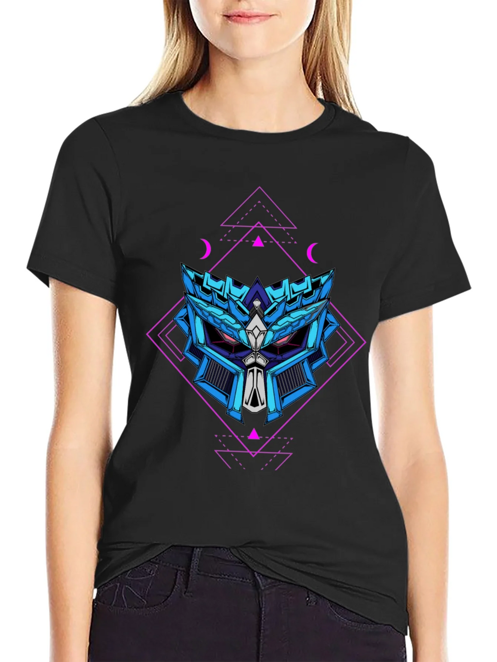 Geometric Robot Head Graphic T-Shirt product image 2