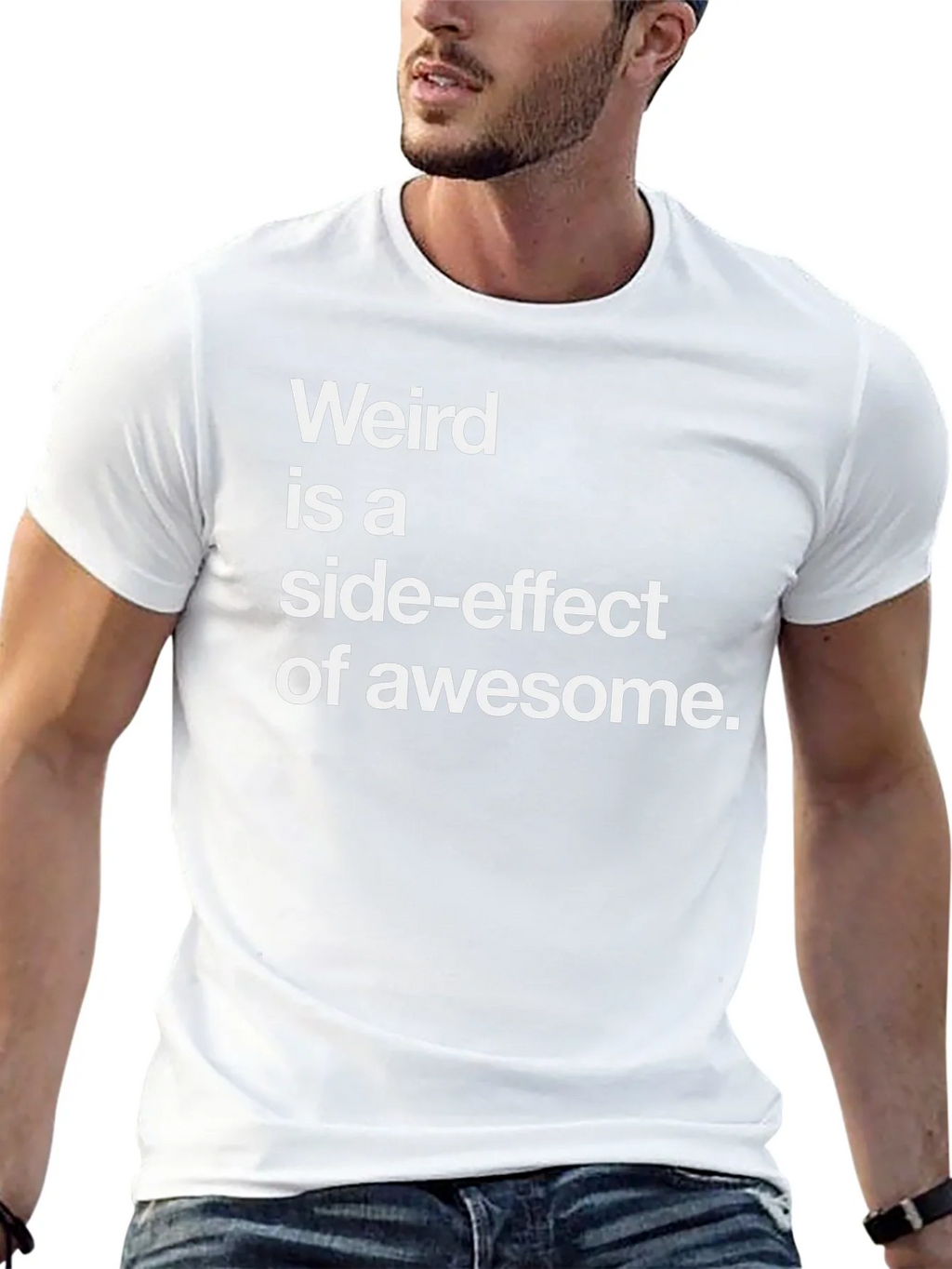 Weird is a Side-Effect of Awesome Black Graphic T-Shirt product image 10