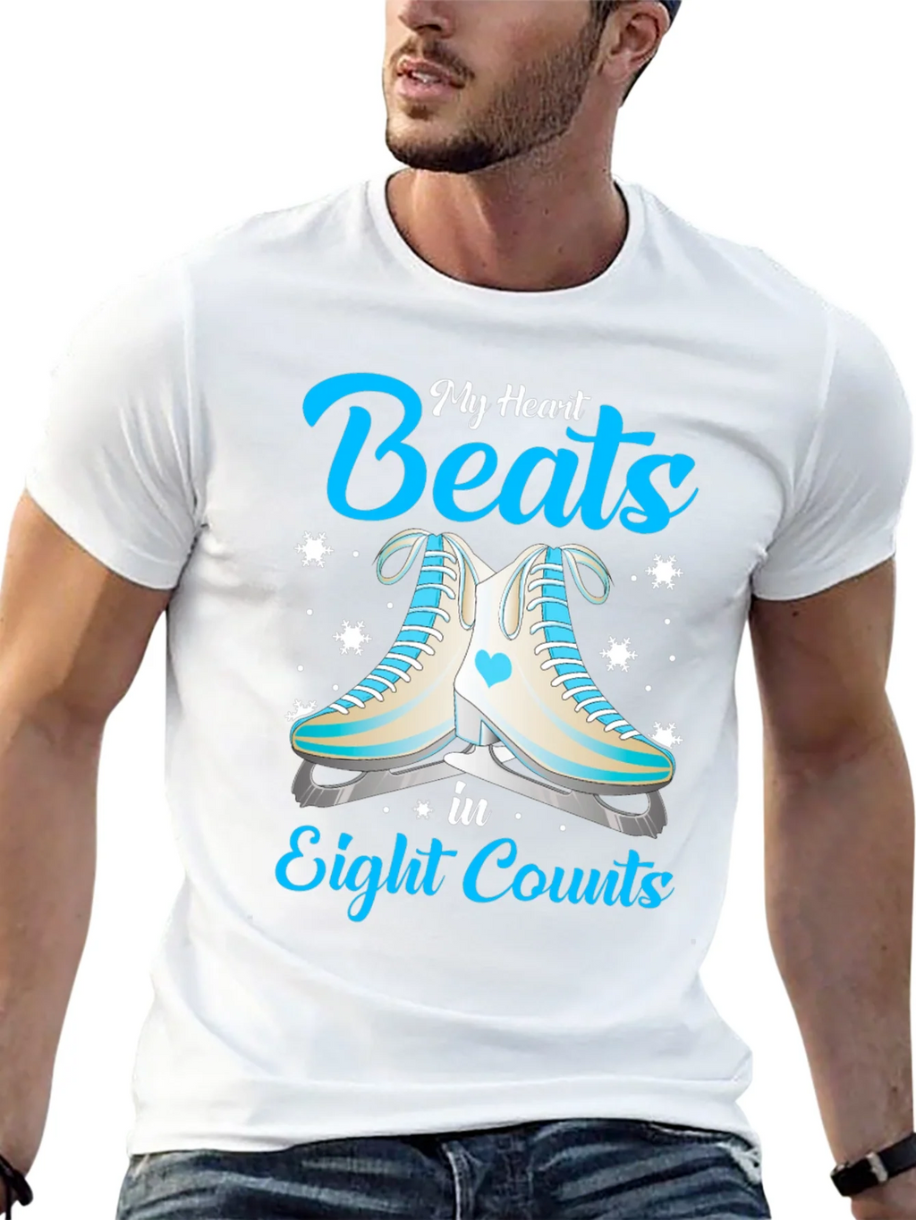 My Heart Beats in Eight Counts Ice Skating T-Shirt product image 5