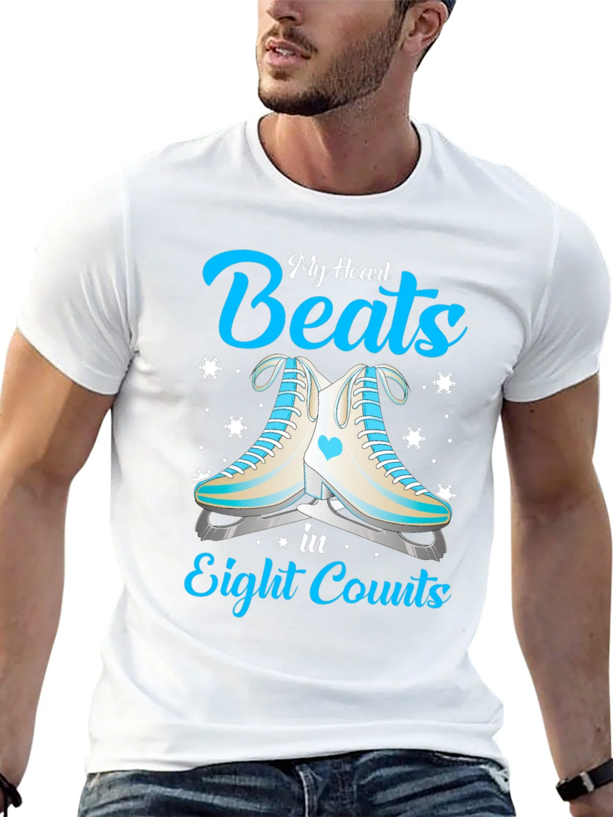 My Heart Beats in Eight Counts Ice Skating T-Shirt product image 5