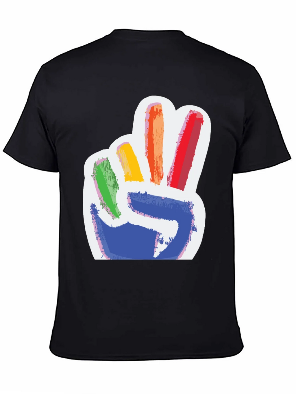 Rainbow Peace Sign Graphic Tee - Mens Black T-Shirt product image 4