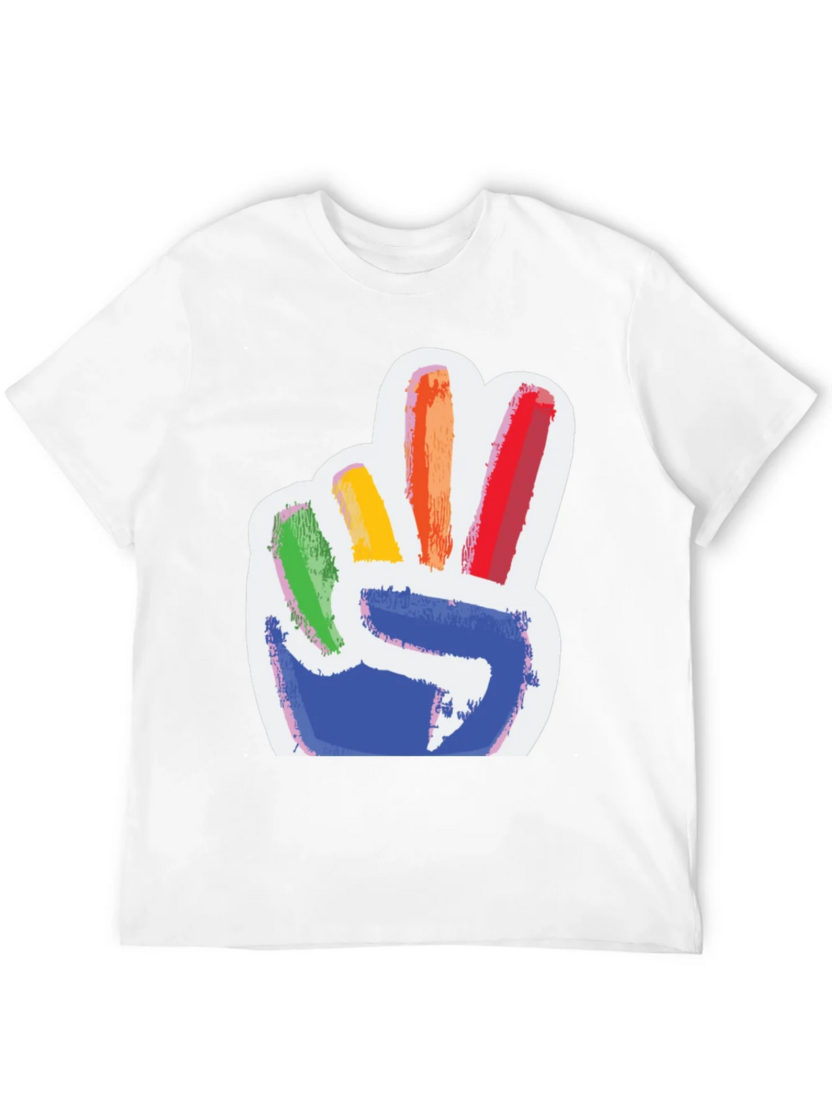 Rainbow Peace Sign Graphic Tee - Mens Black T-Shirt product image 11