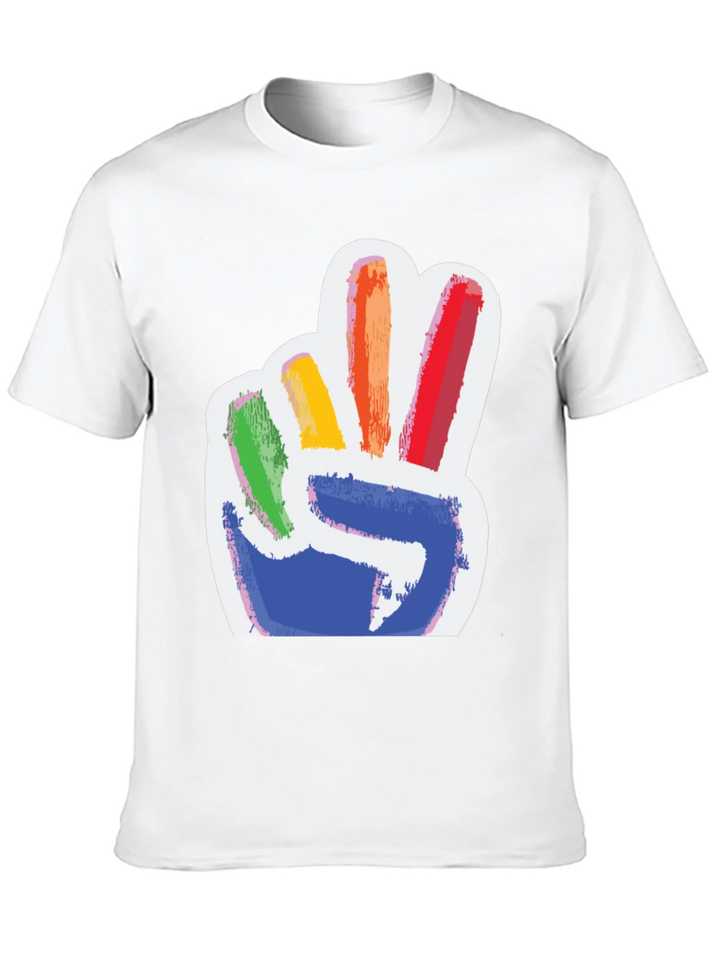 Rainbow Peace Sign Graphic Tee - Mens Black T-Shirt product image 9
