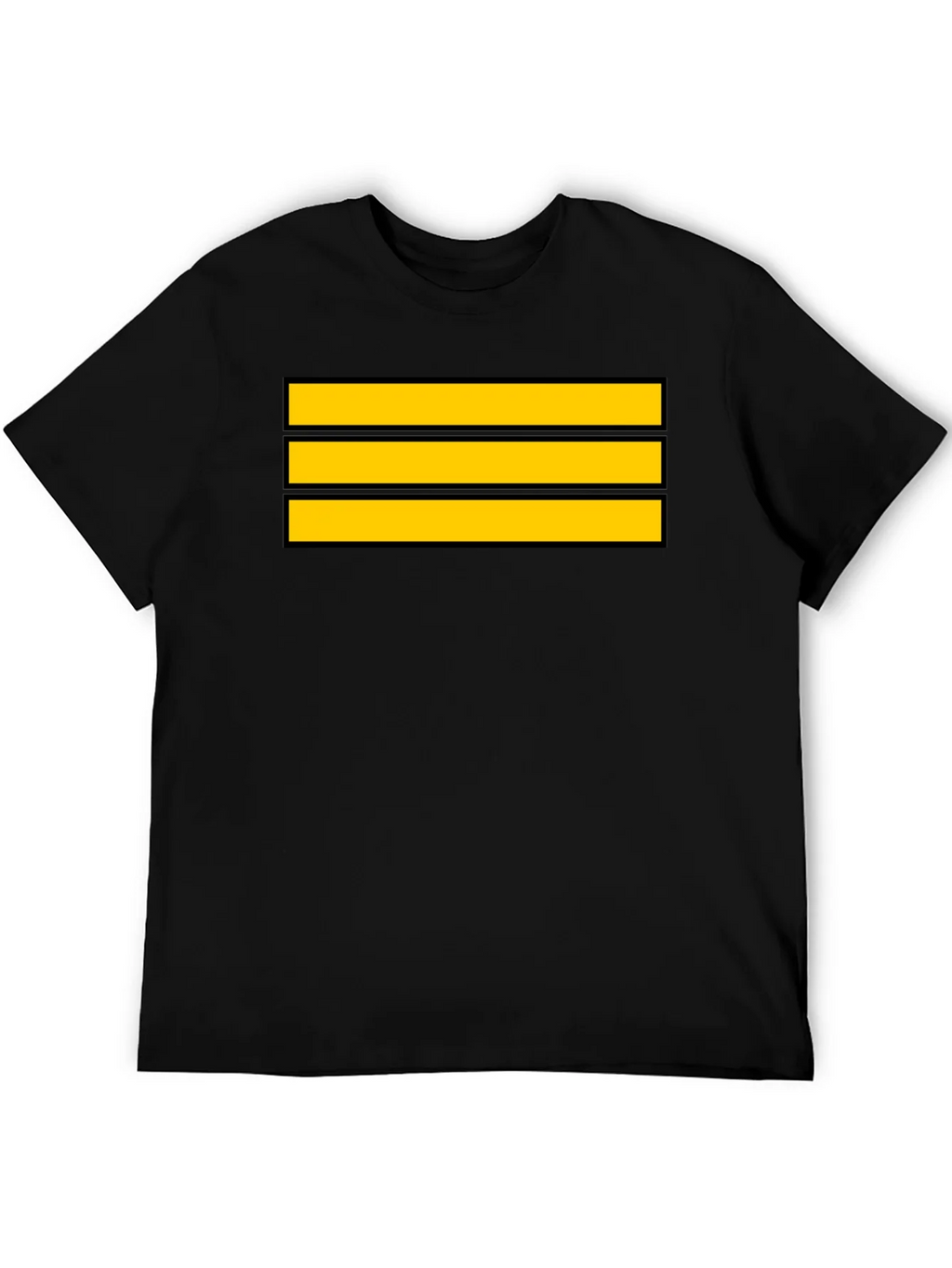 Captain Stripes Black Tee - Bold Yellow Lines product image 5
