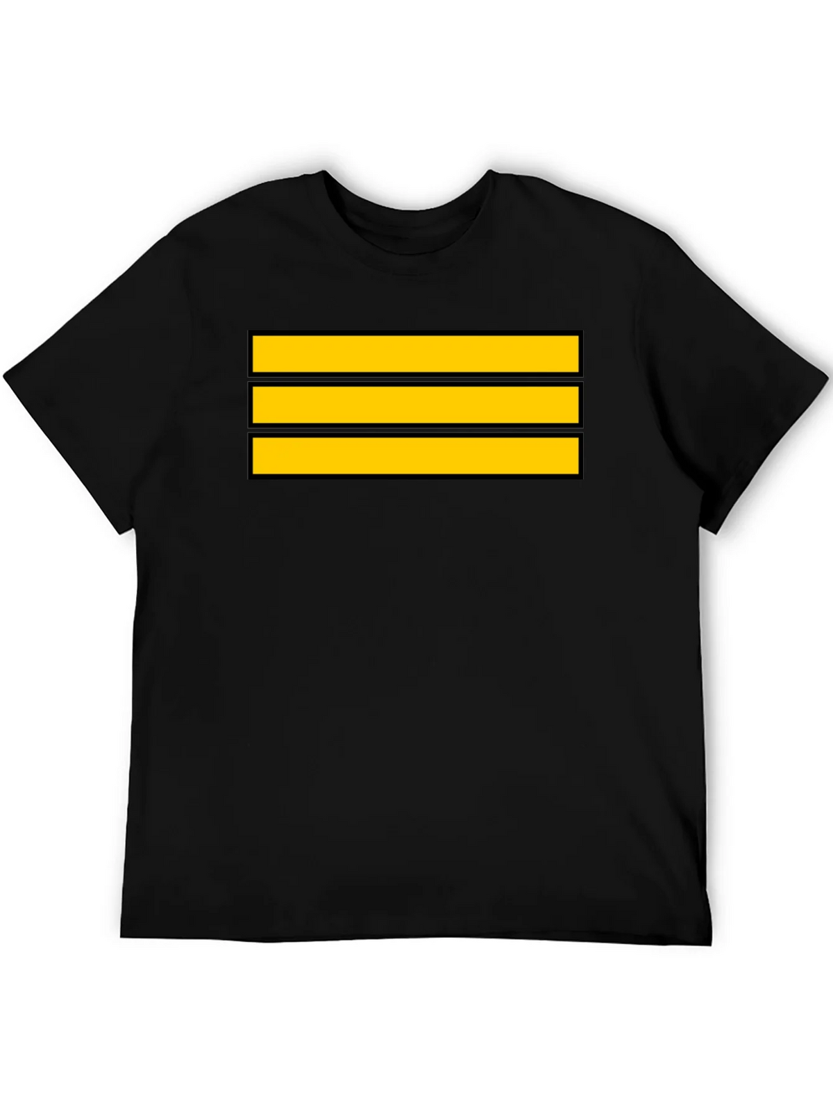 Captain Stripes Black Tee - Bold Yellow Lines product image 5