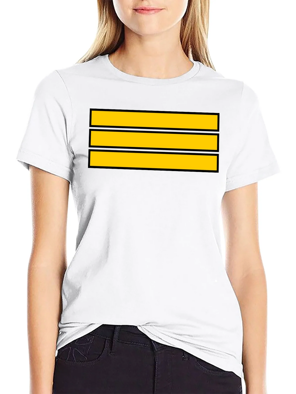 Captain Stripes Black Tee - Bold Yellow Lines product image 8