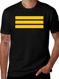Captain Stripes Black Tee - Bold Yellow Lines product image 1
