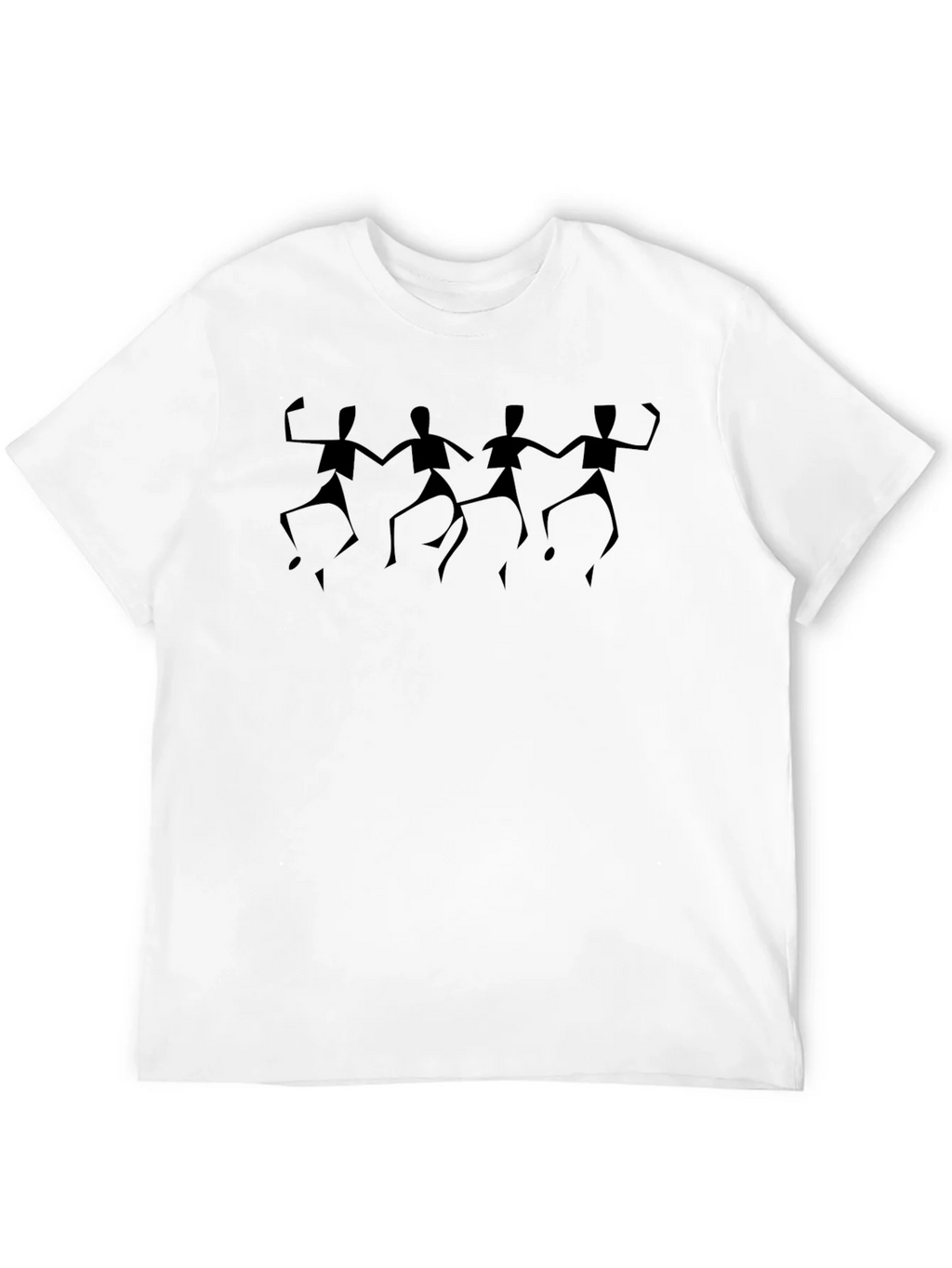 Modern Graphic Black T-Shirt with Dancing Figures product image 7