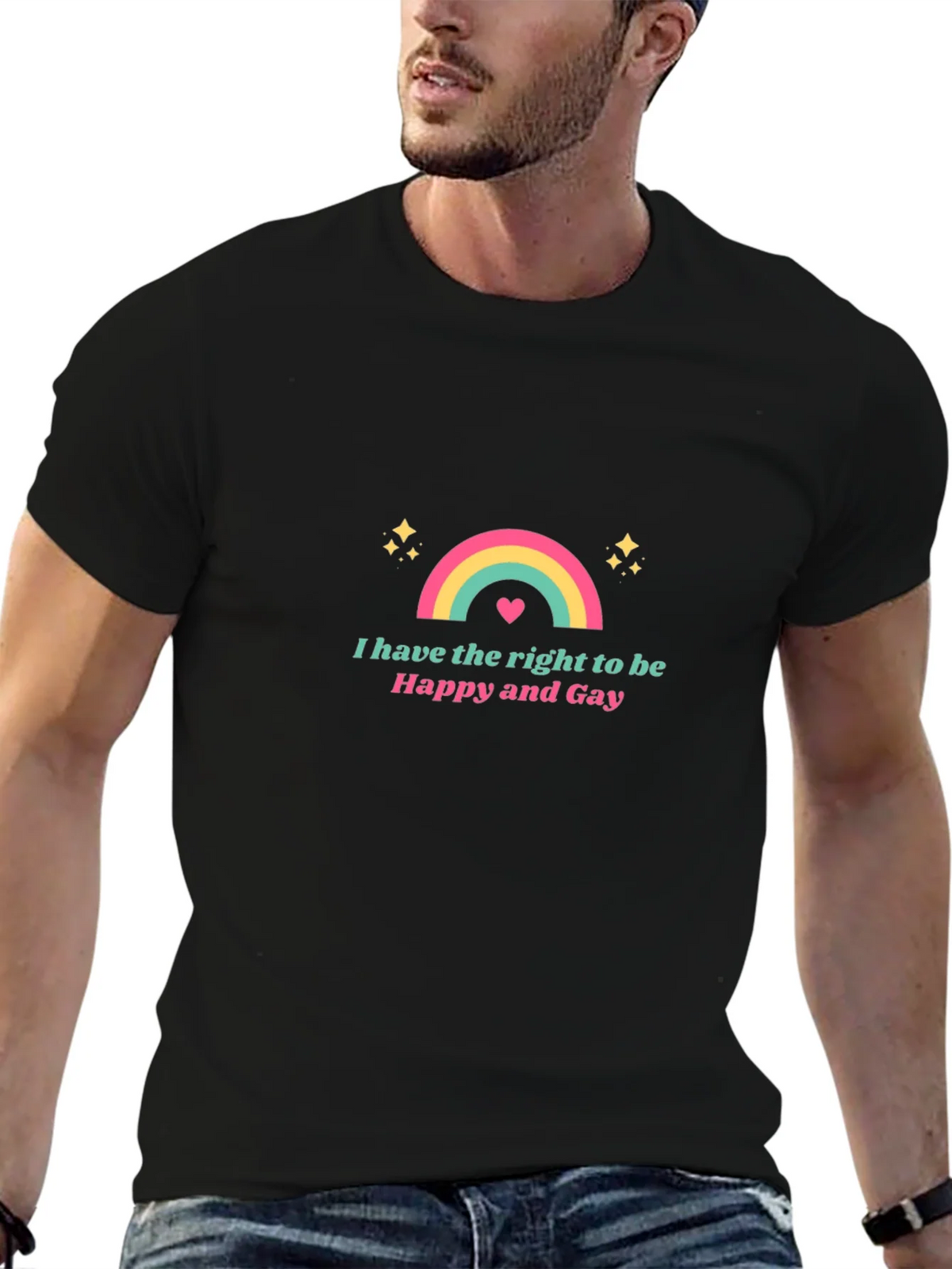 Happy and Gay Rainbow T-Shirt product image 6