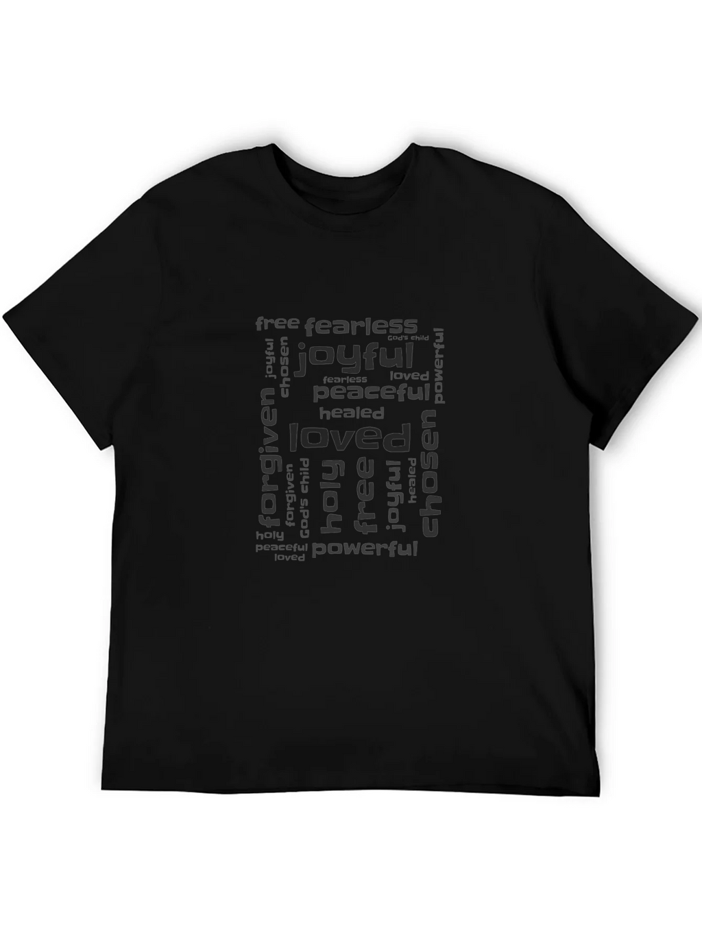 Inspirational Word Art Black T-Shirt product image 5