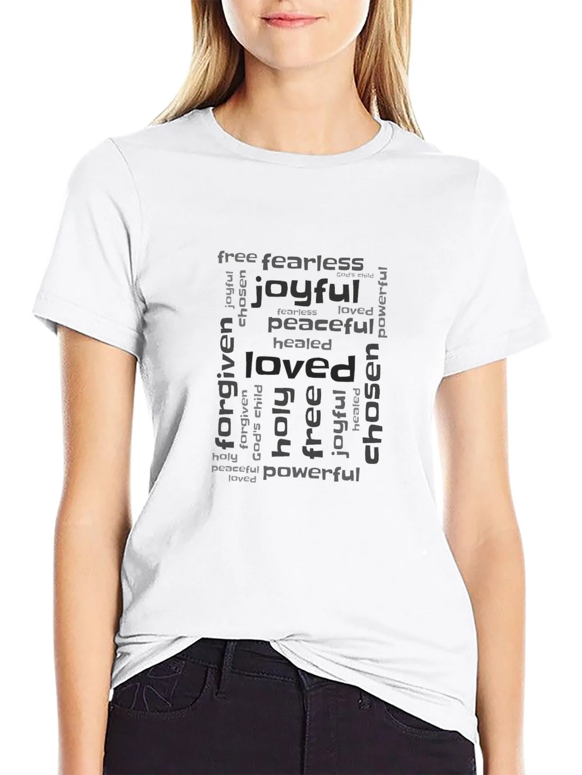 Inspirational Word Art Black T-Shirt product image 8