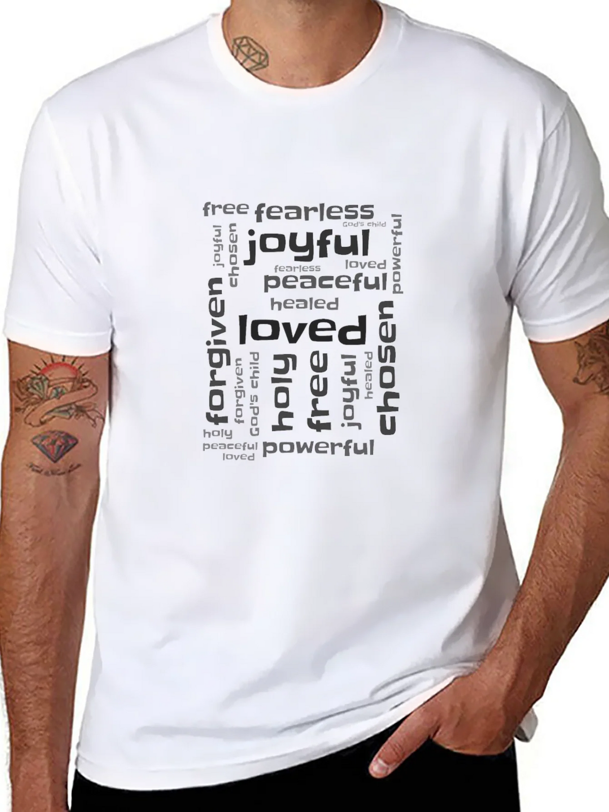 Inspirational Word Art Black T-Shirt product image 7