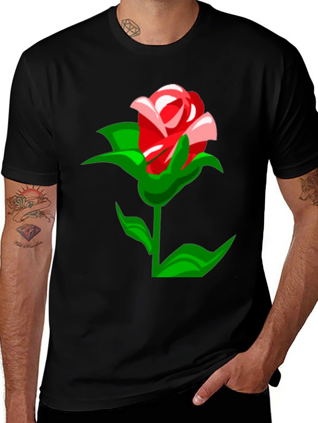 Rose Graphic T-Shirt - Stylish Mens Tee product image 1